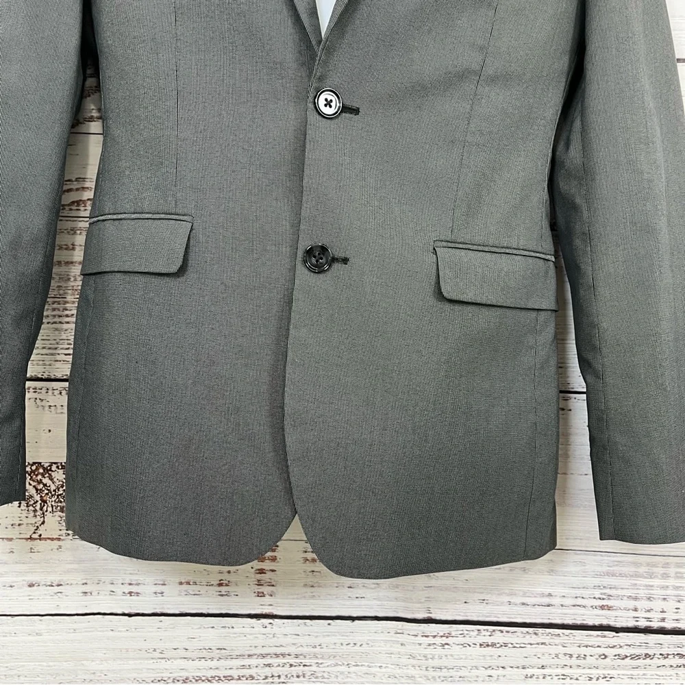 Express Photographer Gray Button Lined Blazer